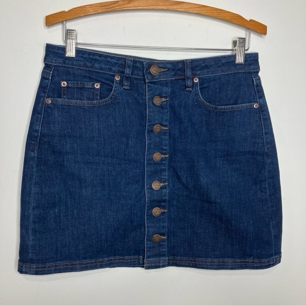 Loft button front denim skirt size 6